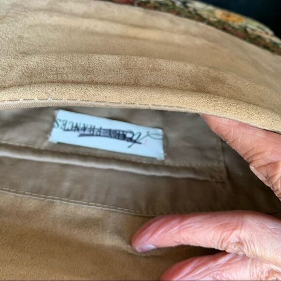 Mary Frances suede embroidered Asian motif clutch - Picture 7 of 9